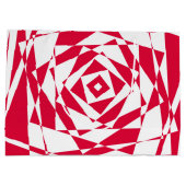 Abstrakte Illusion in Weißrot Große Geschenktüte (Rückseite)