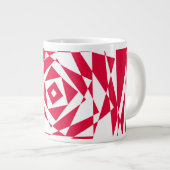 Abstrakte Illusion in Weißrot Jumbo-Tasse (Vorderseite Rechts)