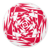 Abstrakte Illusion in Weißrot Keramikknauf (Vorderseite)