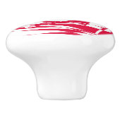 Abstrakte Illusion in Weißrot Keramikknauf (Seitenansicht)