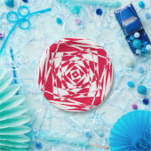 Abstrakte Illusion in Weißrot Pappteller (Party)