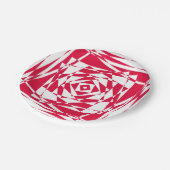 Abstrakte Illusion in Weißrot Pappteller (Schrägansicht)