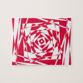 Abstrakte Illusion in Weißrot Puzzle (Horizontal)