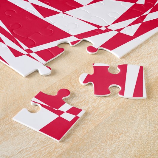 Abstrakte Illusion in Weißrot Puzzle (Seite)