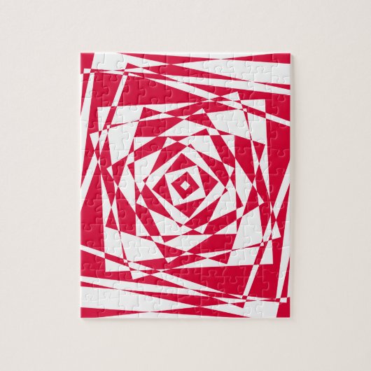 Abstrakte Illusion in Weißrot Puzzle (Vertikal)