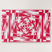 Abstrakte Illusion in Weißrot Puzzle (Horizontal)