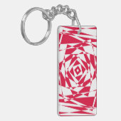 Abstrakte Illusion in Weißrot Schlüsselanhänger (Vorderseite links)