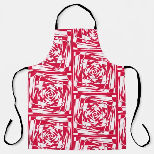 Abstrakte Illusion in Weißrot Schürze (Vorderseite)