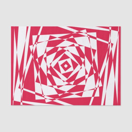 Abstrakte Illusion in Weißrot Seidenpapier (Vorderseite)