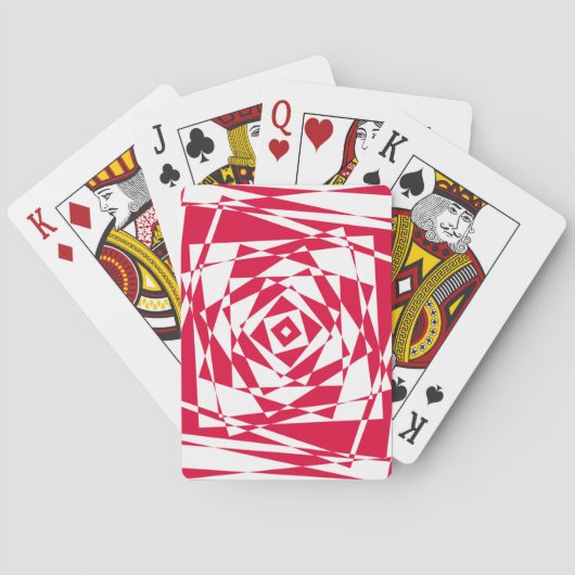 Abstrakte Illusion in Weißrot Spielkarten (Rückseite)
