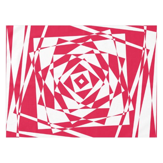 Abstrakte Illusion in Weißrot Tischdecke (Vorderseite (Horizontal))