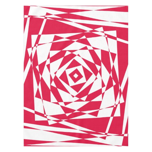 Abstrakte Illusion in Weißrot Tischdecke (Vorderseite)