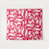 Abstrakte Illusion in Weißrot Wandteppich (Vorderseite (Horizontal))