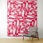 Abstrakte Illusion in Weißrot Wandteppich (Beispiel)