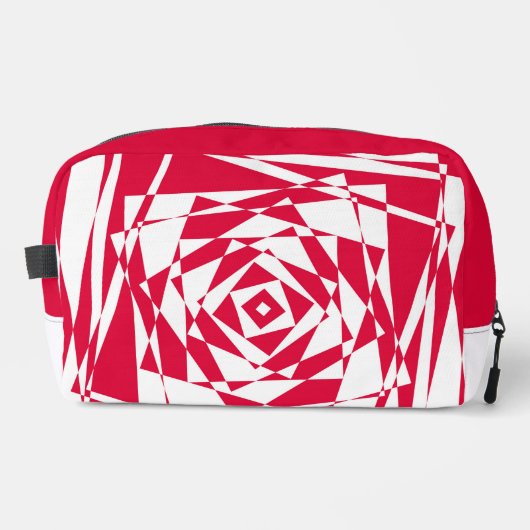 Abstrakte Illusion in Weißrot Waschbeutel (Vorderseite)