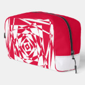 Abstrakte Illusion in Weißrot Waschbeutel (Rechte Ecke)