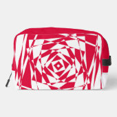 Abstrakte Illusion in Weißrot Waschbeutel (Rückseite)