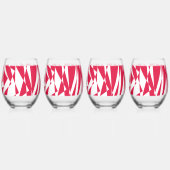 Abstrakte Illusion in Weißrot Weinglas Ohne Stiel (Hinten)