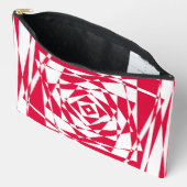 Abstrakte Illusion in Weißrot Zubehörtasche (Offen)