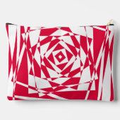 Abstrakte Illusion in Weißrot Zubehörtasche (Rückseite)