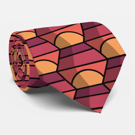 Abstrakte Illusion Squares Necktie Krawatte (Gerollt)