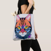 Abstrakte Illustration eines Katzengesichts Tasche (Von Nahem)