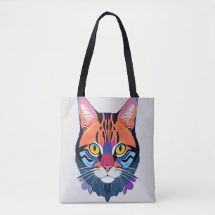 Abstrakte Illustration eines Katzenkopfes Tasche