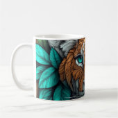 abstrakte Illustration eines Löwengesichts Kaffeetasse (Links)