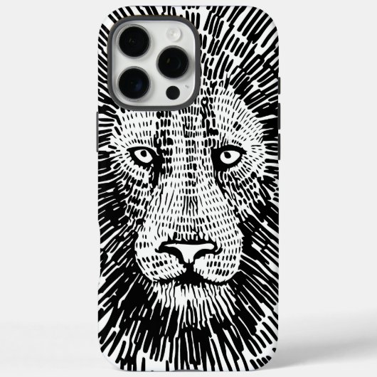 Abstrakte Illustration eines mutigen Löwengesichts Case-Mate iPhone Hülle (Rückseite)