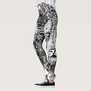 Abstrakte Illustration eines mutigen Löwengesichts Leggings