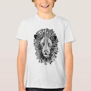 Abstrakte Illustration eines mutigen Löwengesichts Tri-Blend Shirt