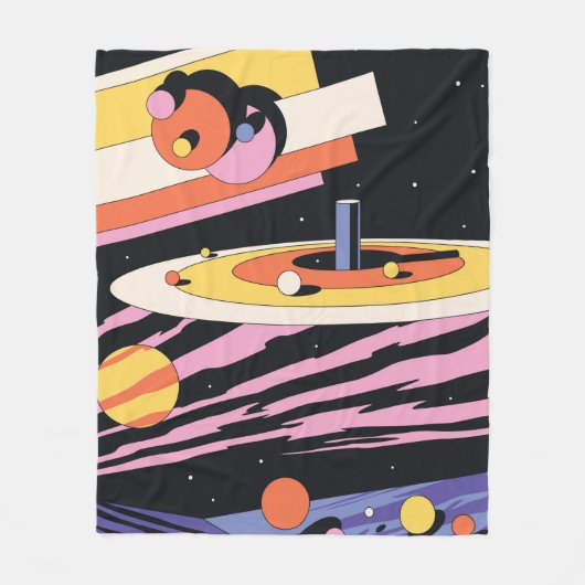 Abstrakte Illustration im psychedelischen Raum, Ge Fleecedecke (Vorderseite)