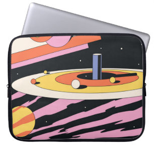 Abstrakte Illustration im psychedelischen Raum, Ge Laptopschutzhülle