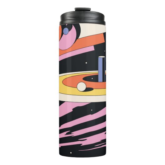 Abstrakte Illustration im psychedelischen Raum, Ge Thermosbecher (Vorderseite)