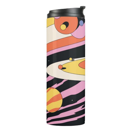 Abstrakte Illustration im psychedelischen Raum, Ge Thermosbecher (Nach links gedreht)