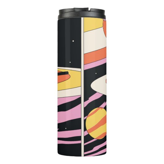 Abstrakte Illustration im psychedelischen Raum, Ge Thermosbecher (Rückseite)