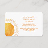 Abstrakte Imitate Gold Circle Handmade Schmuck Visitenkarte (Rückseite)