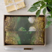 Abstrakte Imitate Gold-Metallic Foil Green Decoupa Seidenpapier (Geschenk)