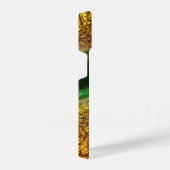 Abstrakte Imitate Gold Metallic Foil Green Trendy iPhone Hülle (Rechte Seite)