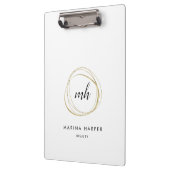Abstrakte Imitate Gold Monogram Logo Klemmbrett (Links)