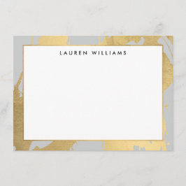 Abstrakte Imitate Gold Pinselstriche auf der graue Mitteilungskarte