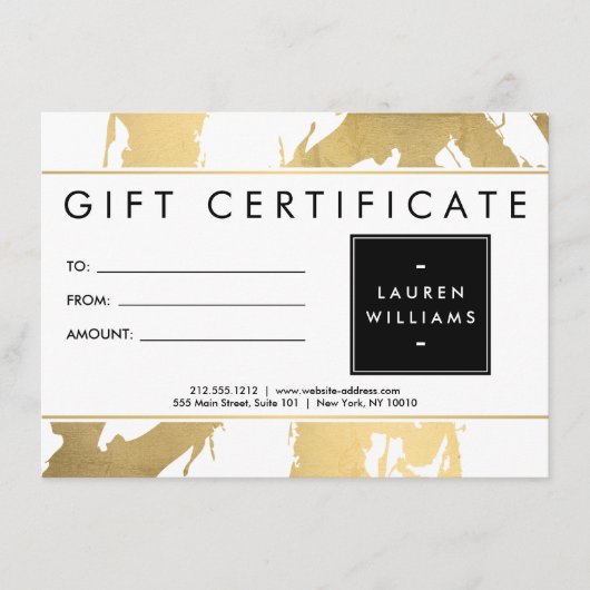 Abstrakte Imitate Gold Pinselstriche auf der White (Vorderseite)