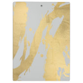 Abstrakte Imitate Gold Pinselstriche auf Grau Klemmbrett (Rückseite)