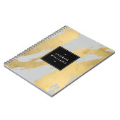 Abstrakte Imitate Gold Pinselstriche auf Grau Notizblock (Linke Seite)