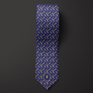 Abstrakte Imitate in Blau und Gold Krawatte