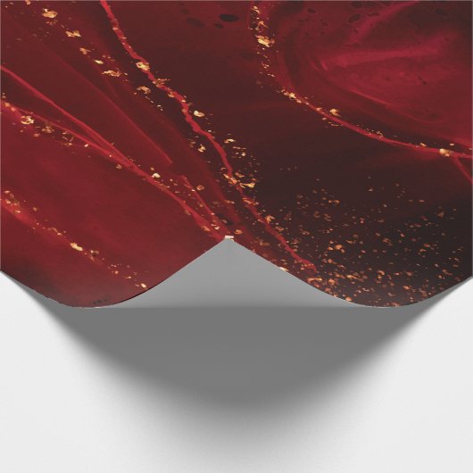 Abstrakte Imitate in Rot, Schwarz und Gold Geschenkpapier (Ecke)