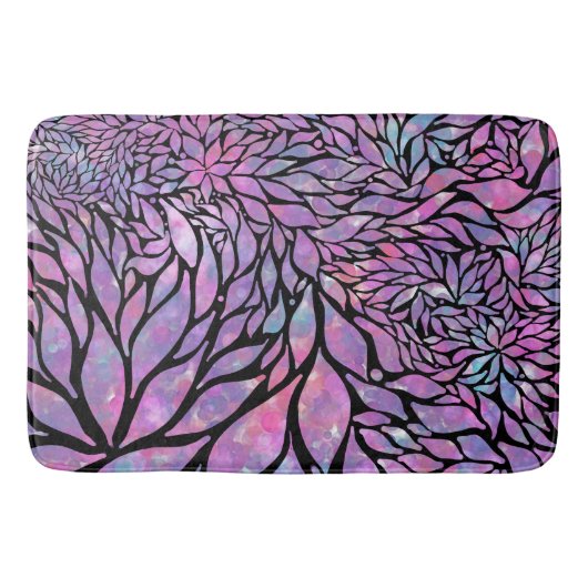 Abstrakte impressionistische Blätter Badematte (Vorderseite)