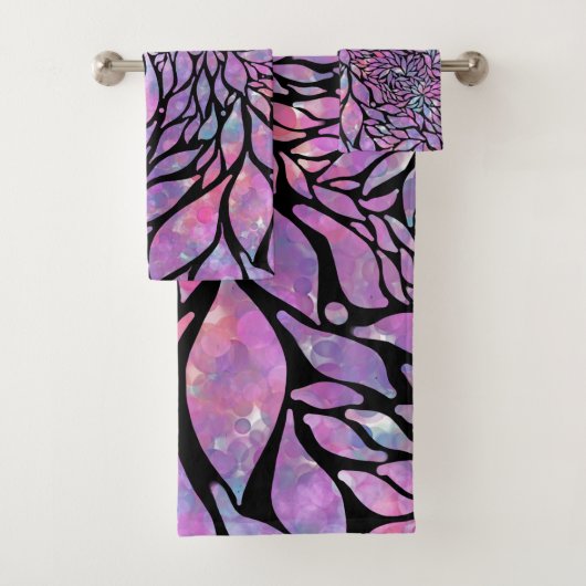 Abstrakte impressionistische Blätter Badhandtuch Set (Insitu)