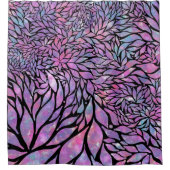 Abstrakte impressionistische Blätter Duschvorhang (Vorderseite)