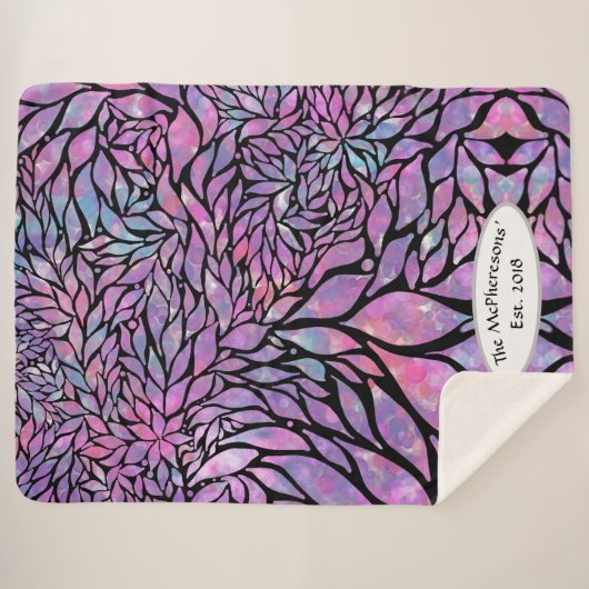 Abstrakte impressionistische Blätter Sherpadecke (Vorderseite (Horizontal))